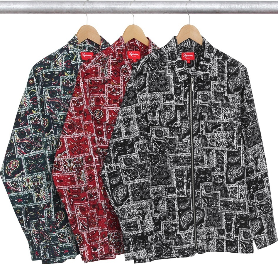 Broken Paisley Flannel Zip Up Shirt